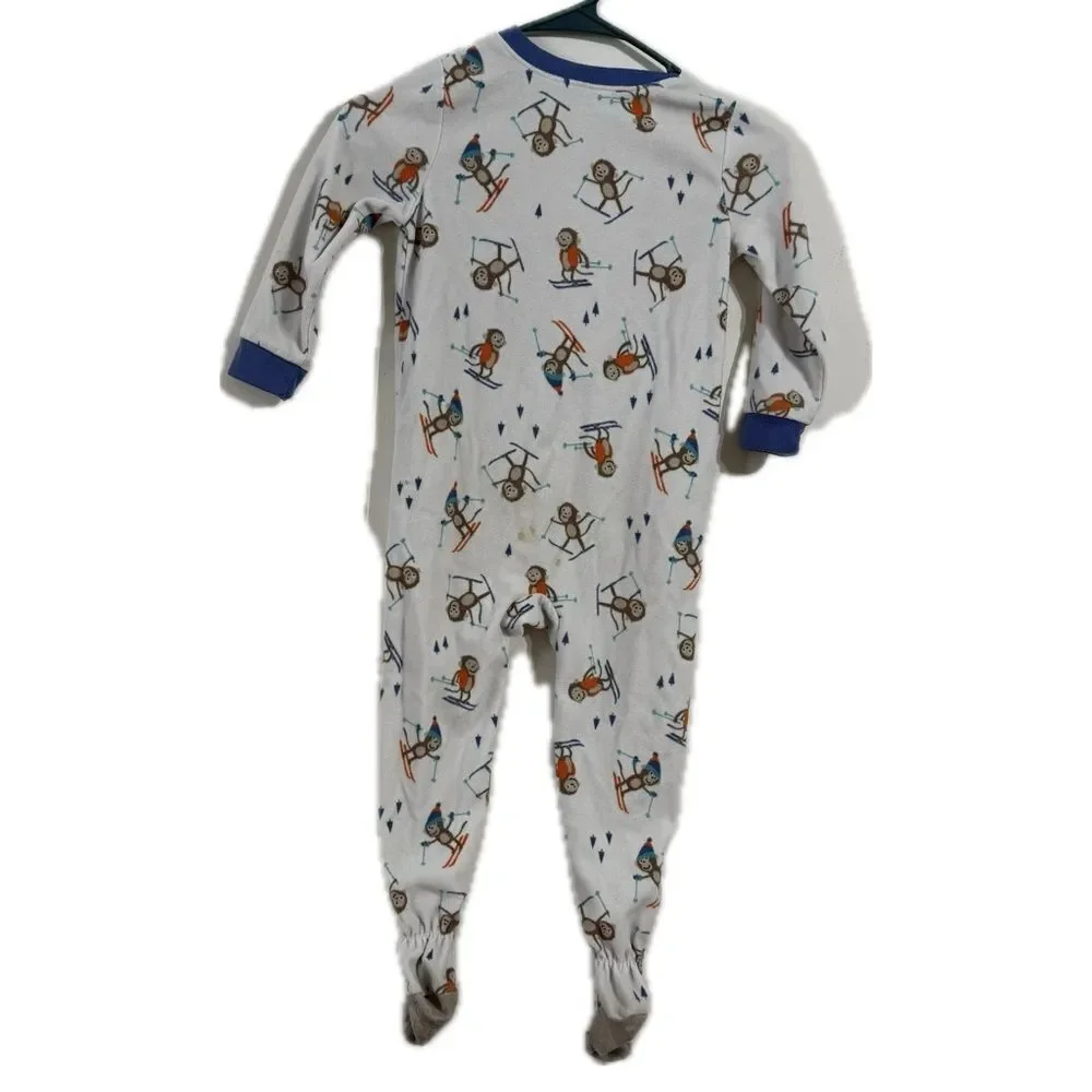 Carter's White and Blue‎ Footies for Cozy Nights